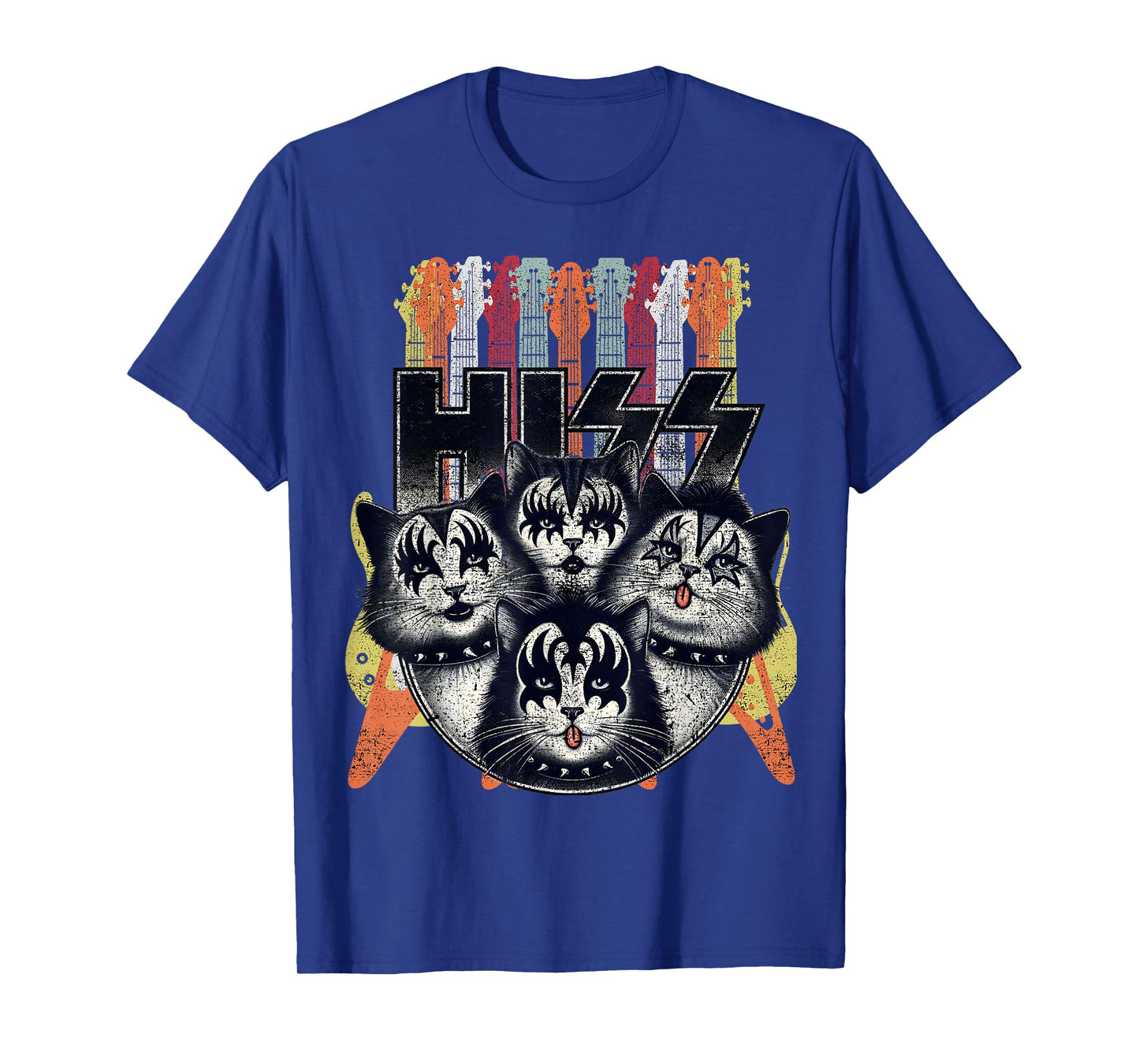 Hiss Funny Cats Kittens Parody Rock Rockin vintage retro cat T-Shirt for Men Women