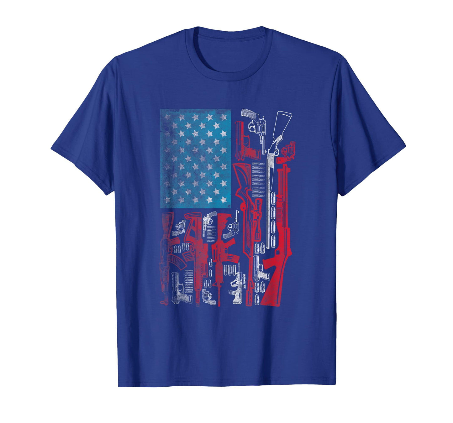 American Flag Guns Riffles Bullets US Flag Weapon Ammo Lover T-Shirt for Women Men