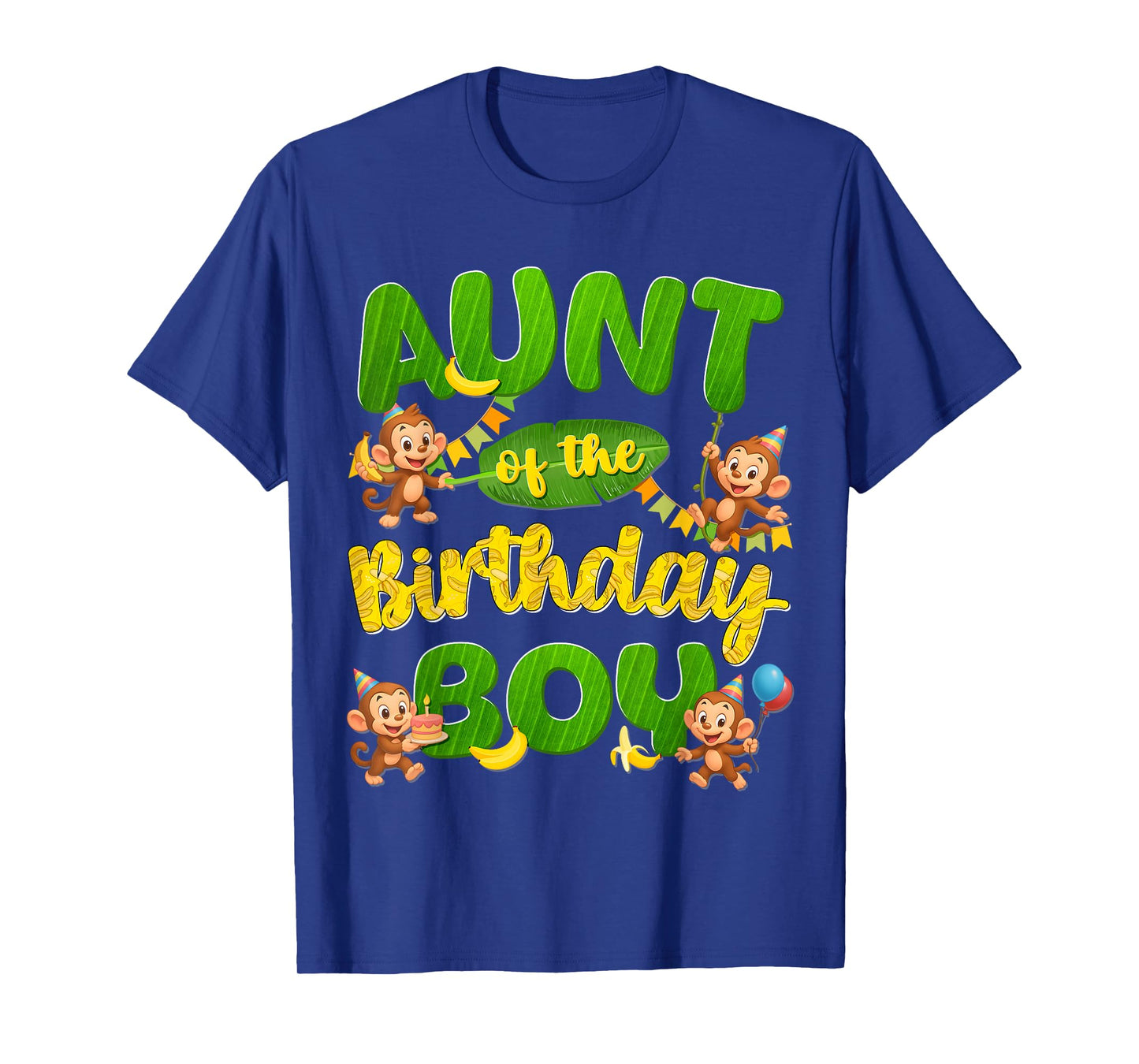 Aunt Of The Birthday Boy Monkey Family Matching Party T-Shirt
