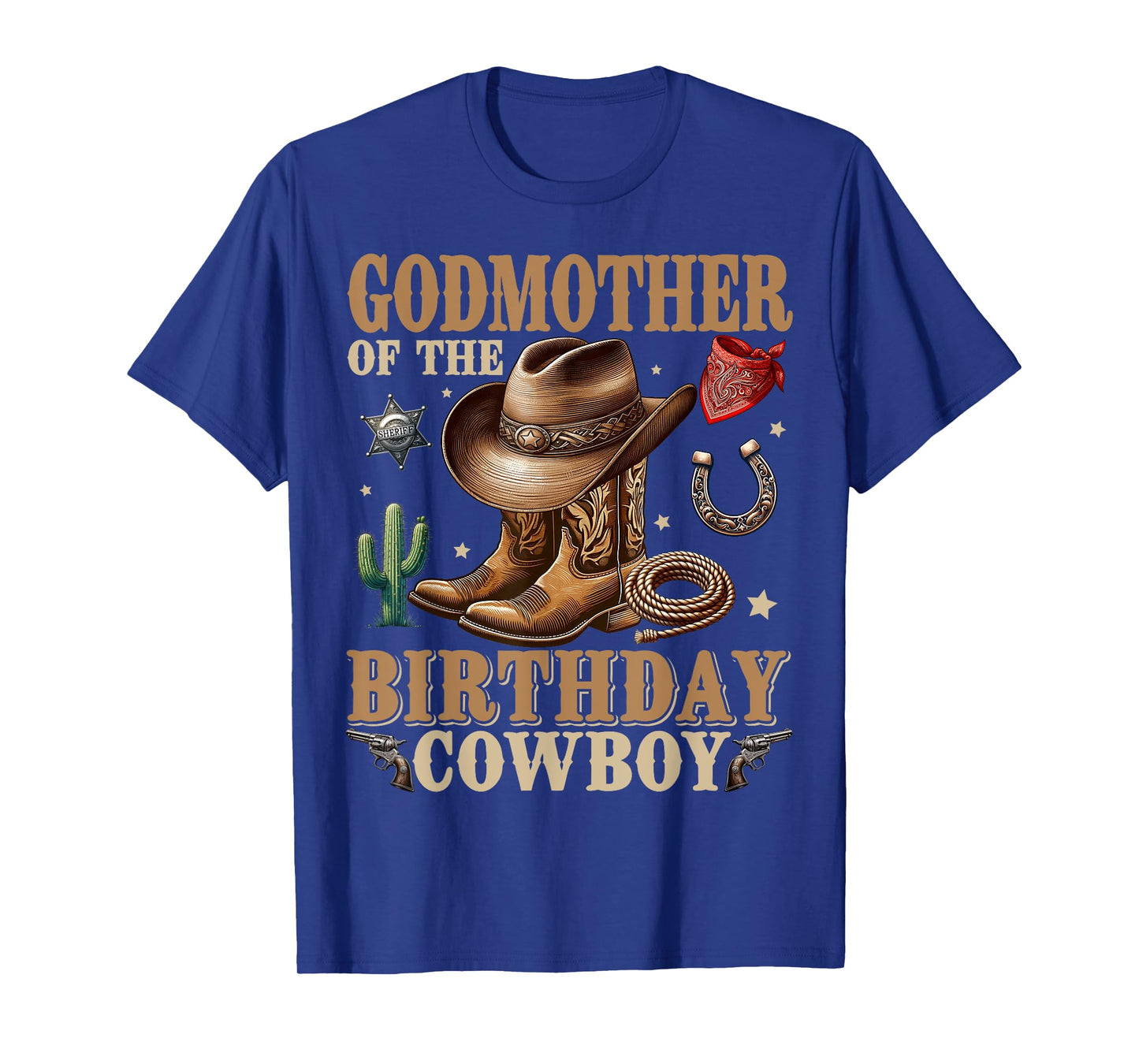 Cute Godmother Of The Birthday Cowboy Western Bday Boys Kids T-Shirt