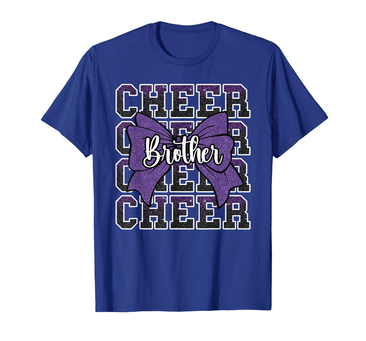 Cheer Brother Bow Sport Cheerleader Cheerleading Purple T-Shirt