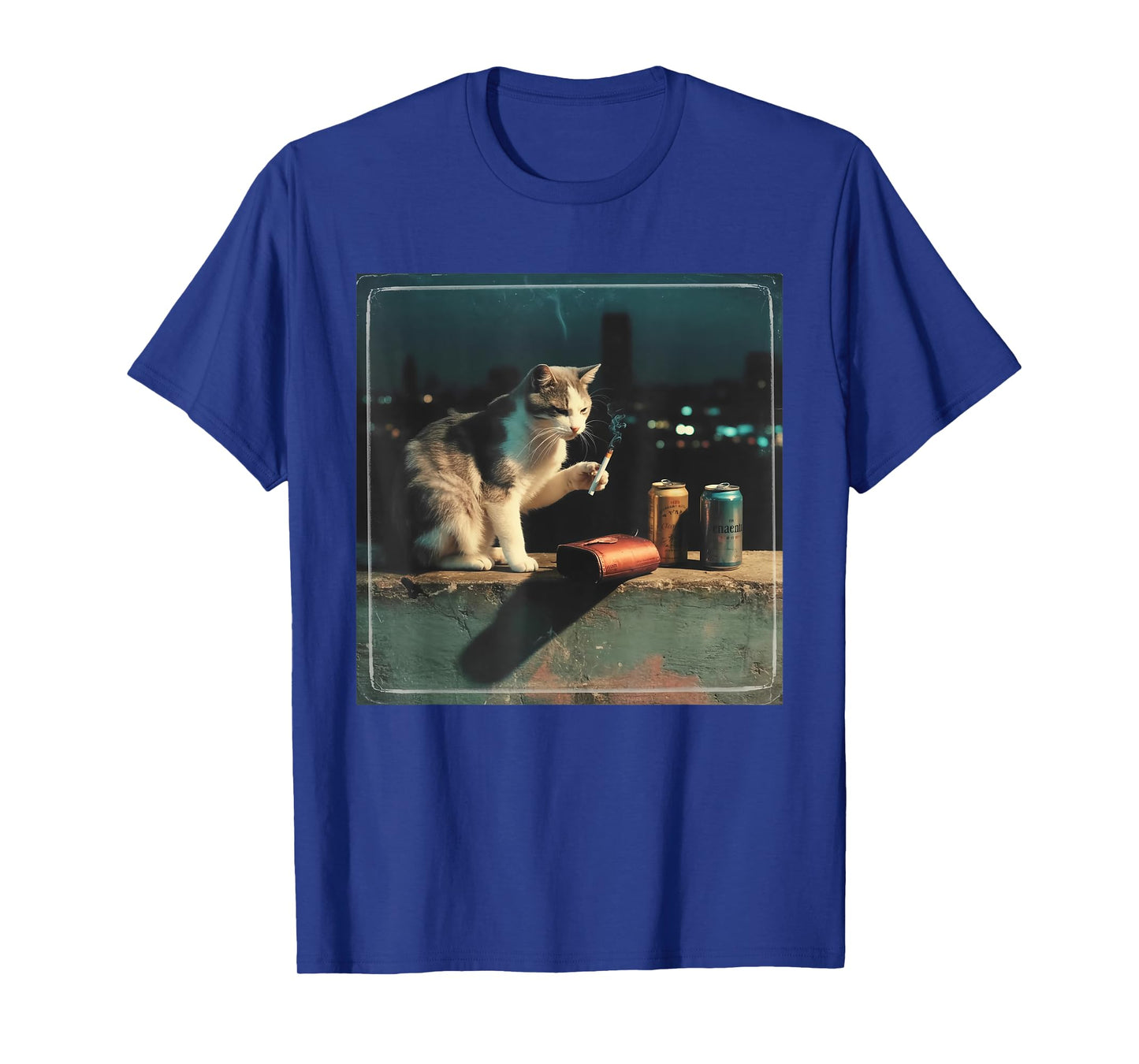 Cigarette Kitten Funny Smoking Cat Meme Stupid Brainrot T-Shirt