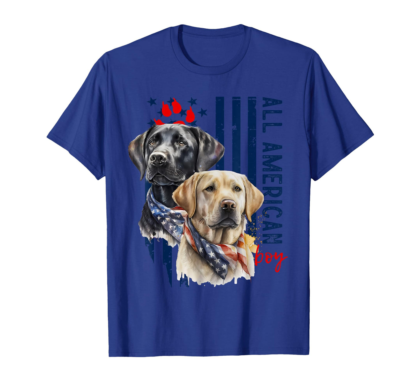 Patriotic USA Flag Labradors All American Boy US Lab Owner T-Shirt