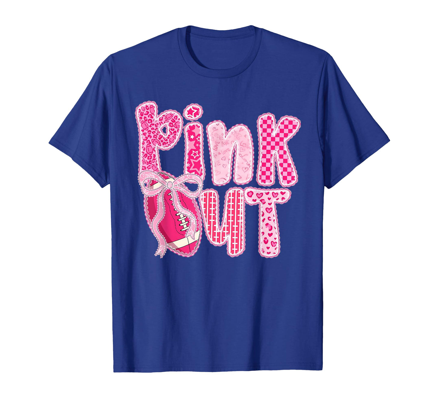 Pink Out Ribbon American Football Breast Cancer Awareness T-Shirt
