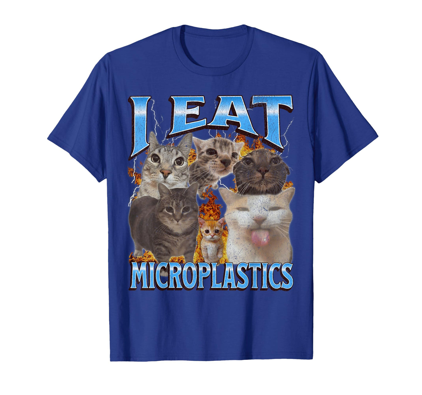 I Eat Microplastics Funny Cat Meme Bootleg Graphic T-Shirt for Men Women