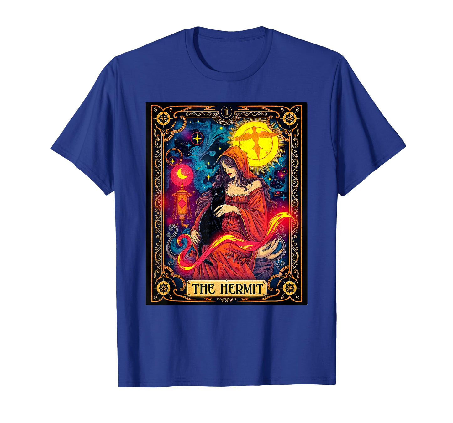 "The Hermit" Tarot Card Witchcore Cat Design T-Shirt