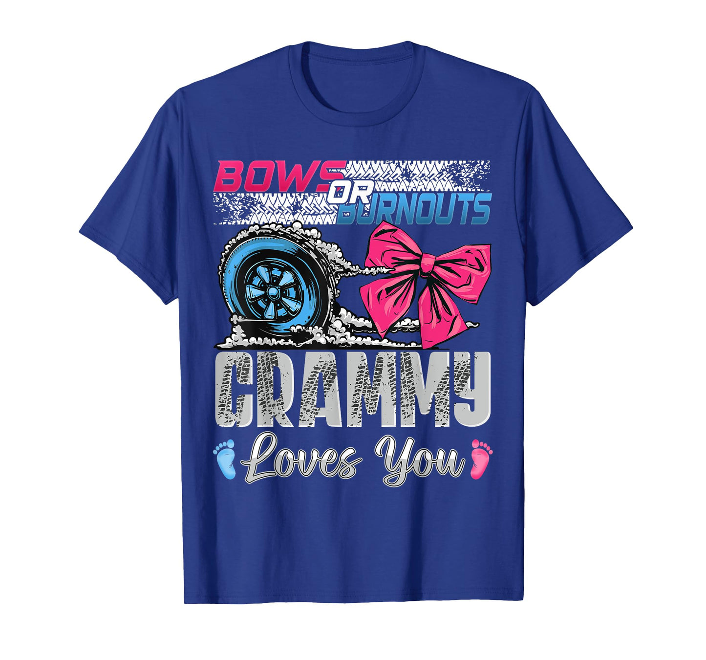 Burnouts or Bows Grammy Loves You Gender Reveal Party T-Shirt