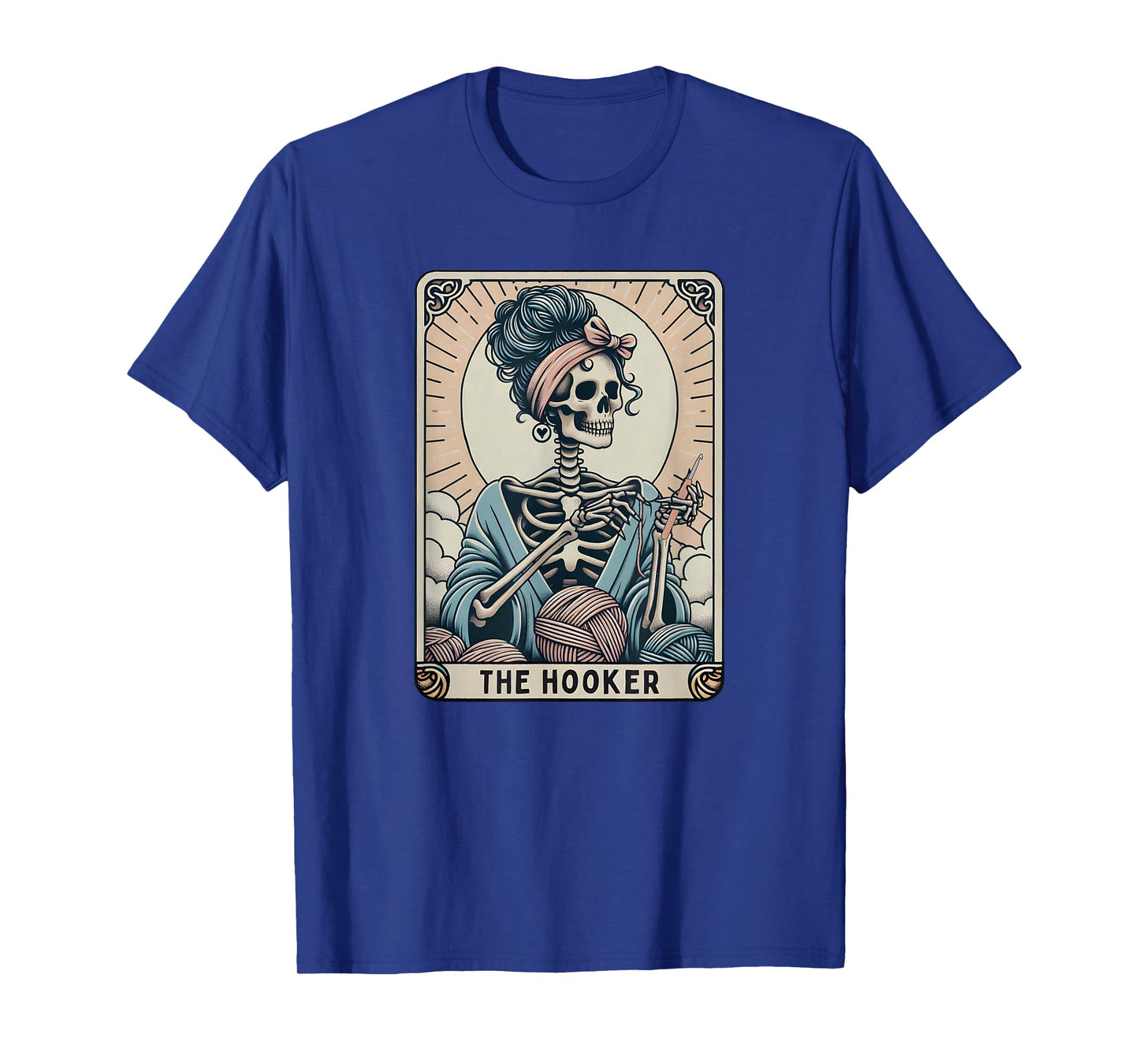 Crochet Lover Tarot Card, Funny Crochet Skeleton Mom T-Shirt