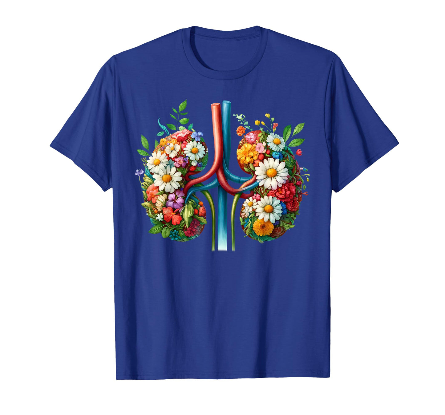 Floral Kidneys Anatomy Medical Art Flower Kidney Surgery T-Shirt
