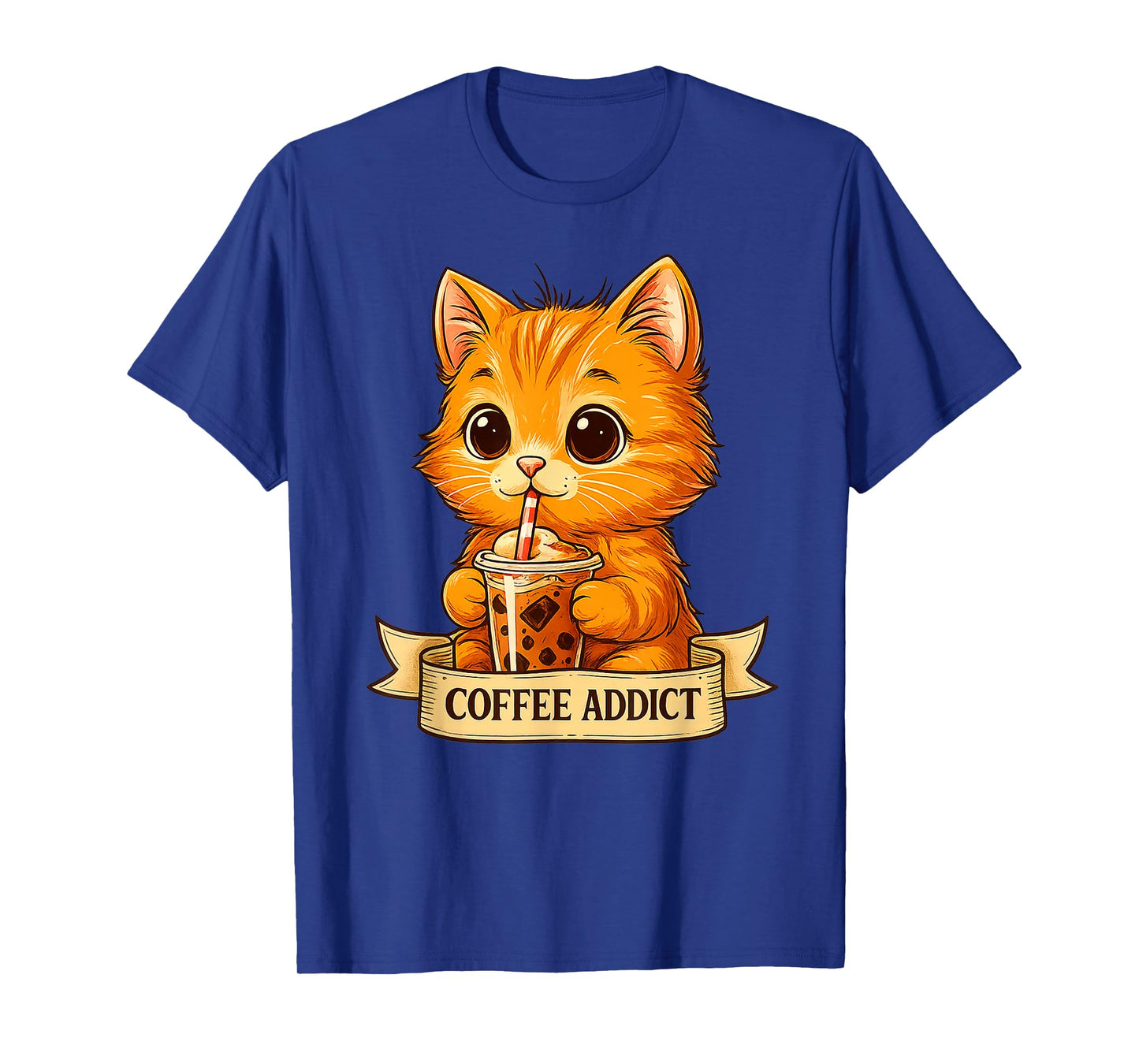Cute Cat Drink Coffee Funny Kitten Gifts for Men Women Kid T-Shirt