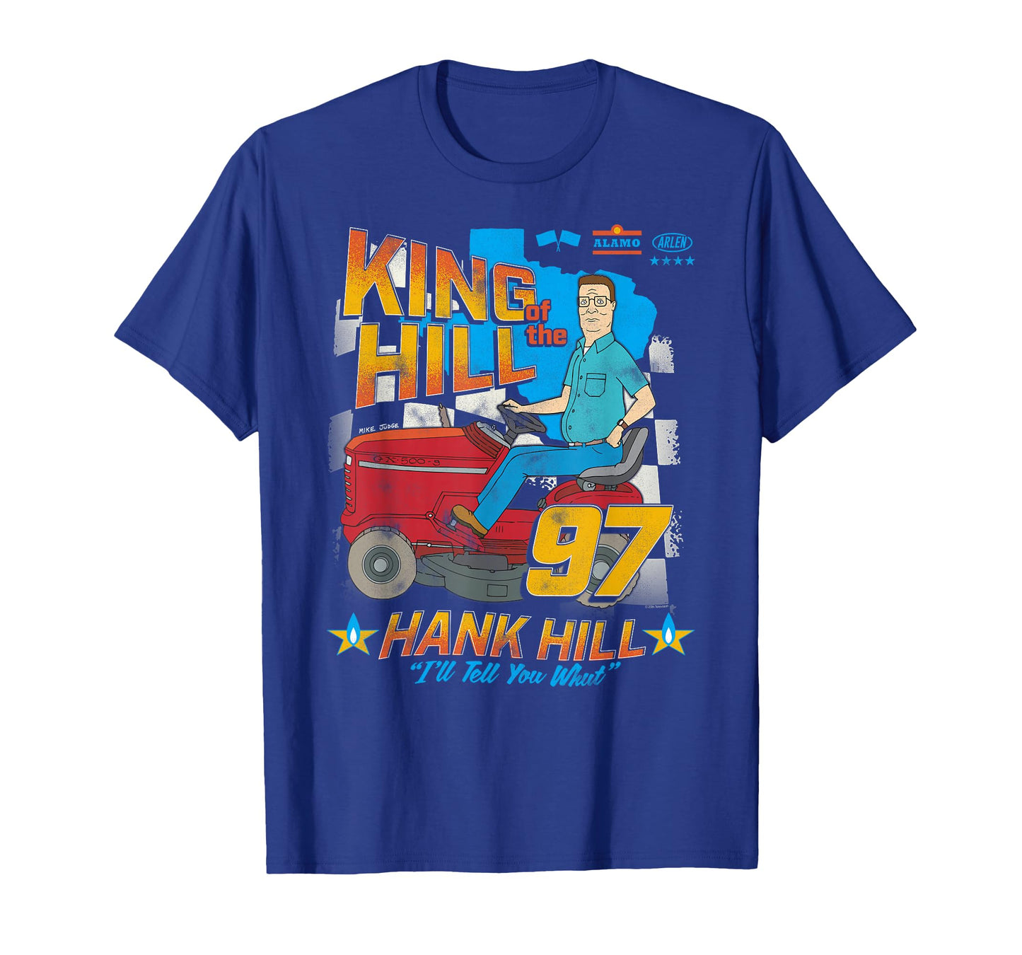 King of the Hill Hank Hill Mower Racing '97 Cartoon T-Shirt