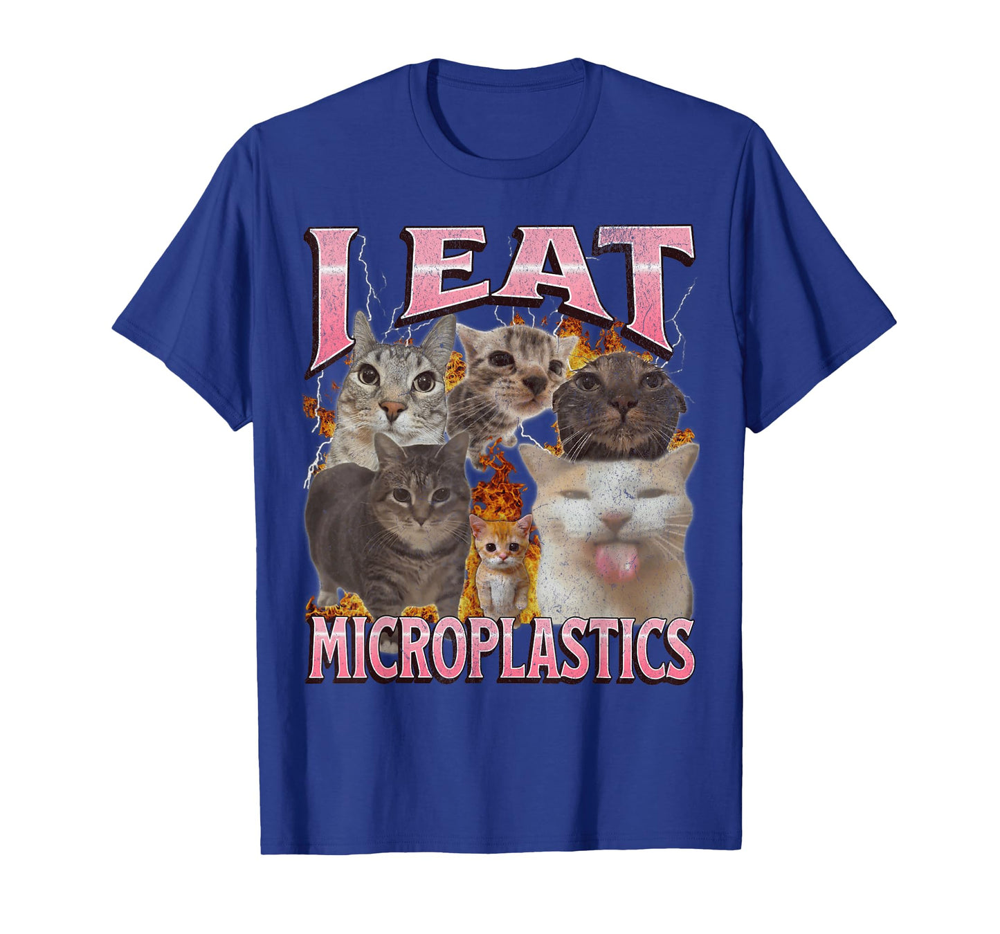 I Eat Microplastics Funny Cat Meme Bootleg Graphic T-Shirt