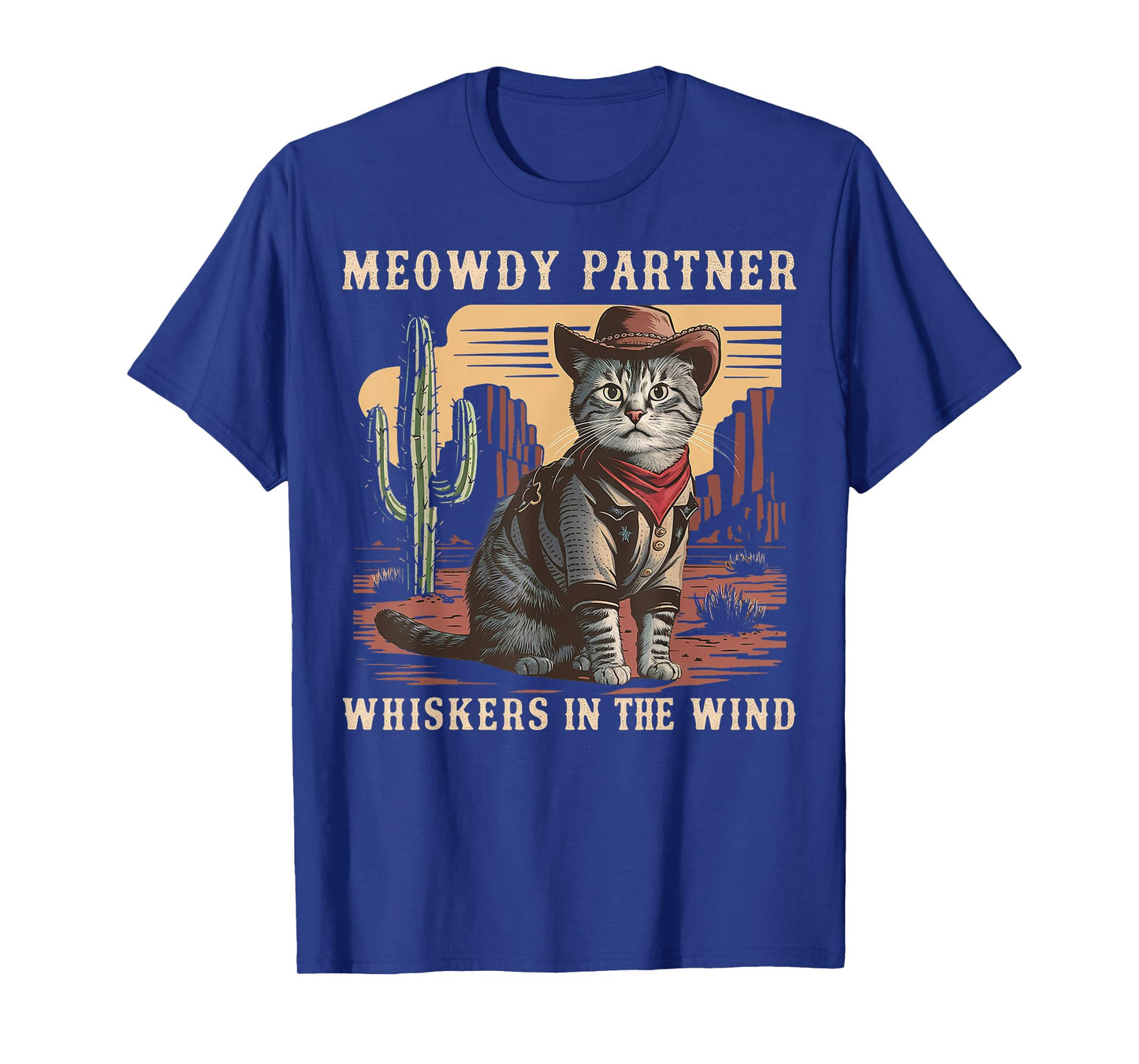 Meowdy Partner Cowboy Cat Vintage Gifts Men Women Cat Lover T-Shirt
