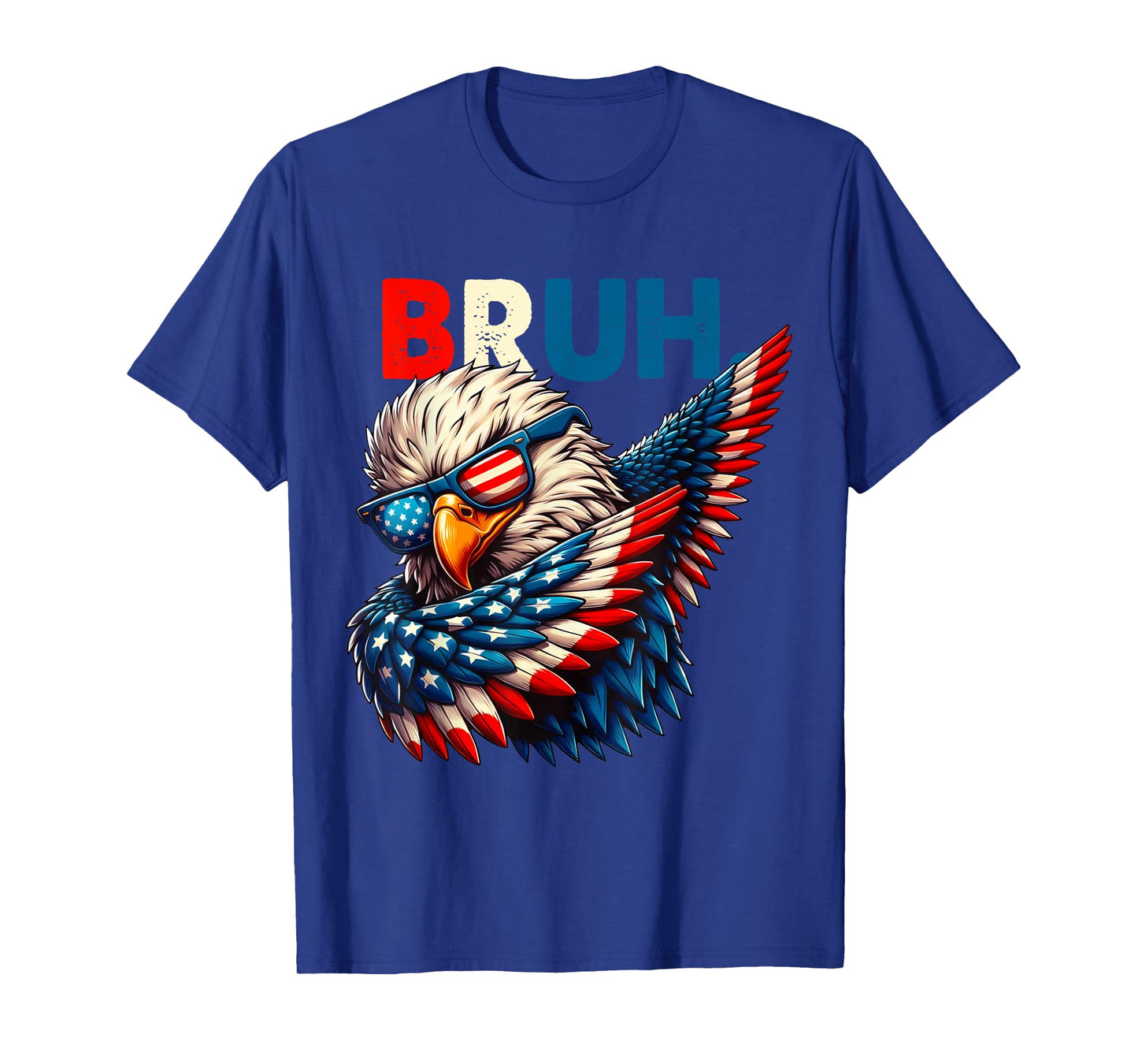 American Flag Bruh Dabbing Eagle Men Boys 4th of July T-Shirt