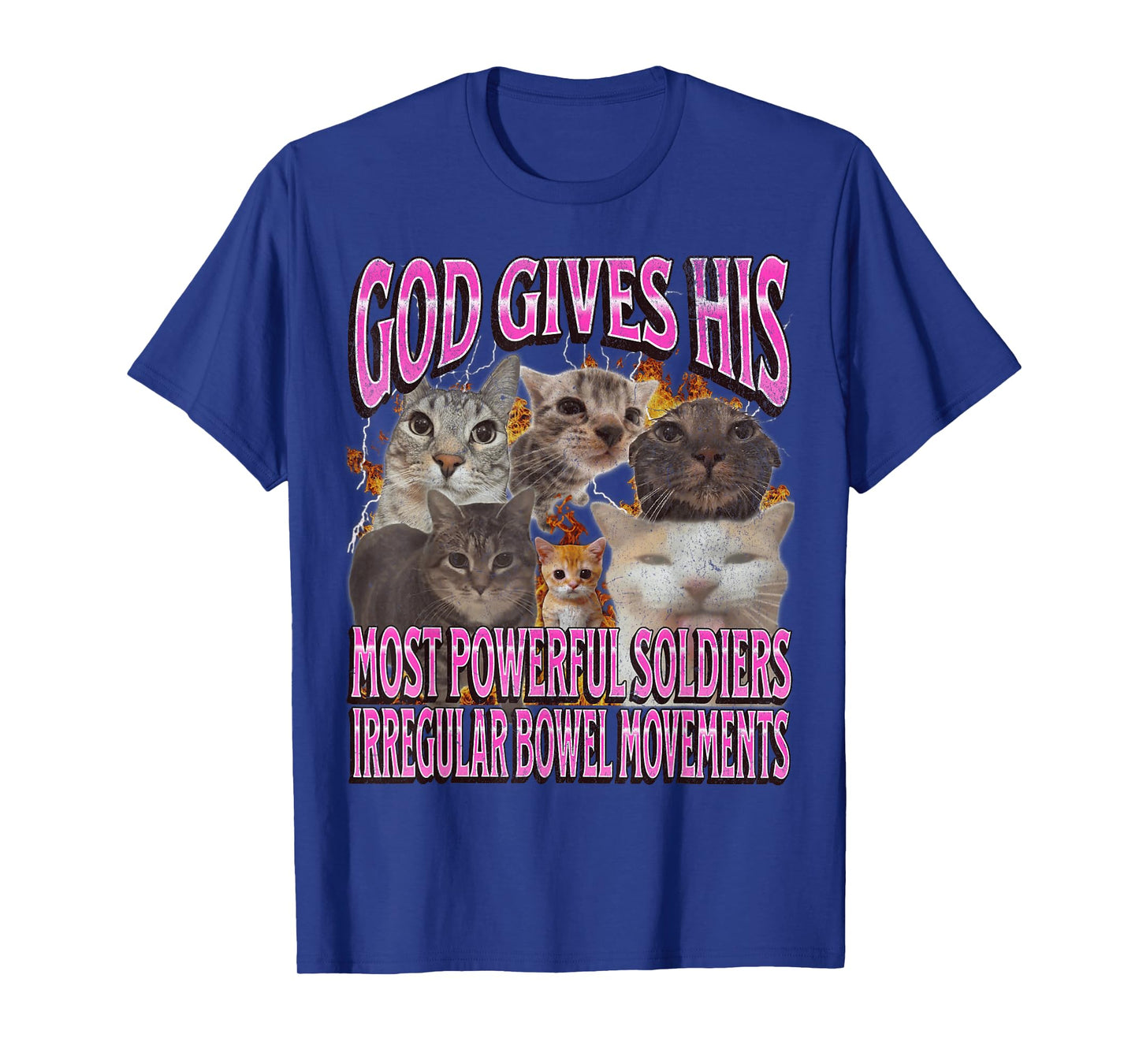 Gods Most Powerful Irregular Bowel Movements Funny Cat Meme T-Shirt