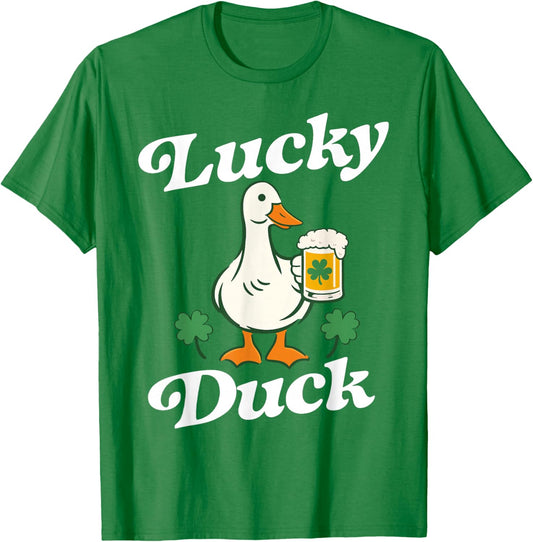 St Patrick's Day Lucky Duck Saint Paddy's Day Irish Beer T-Shirt - T-Shirt | Irish Green