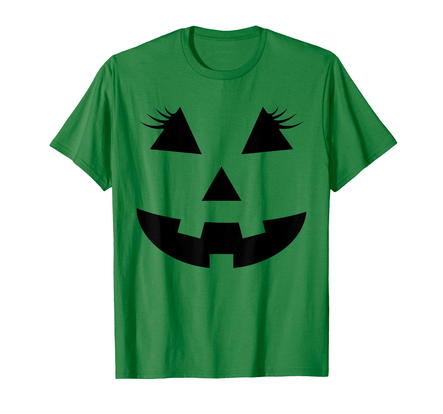 Jack O Lantern Face Pumpkin Eyelashes Hallowen Costume Funny T-Shirt