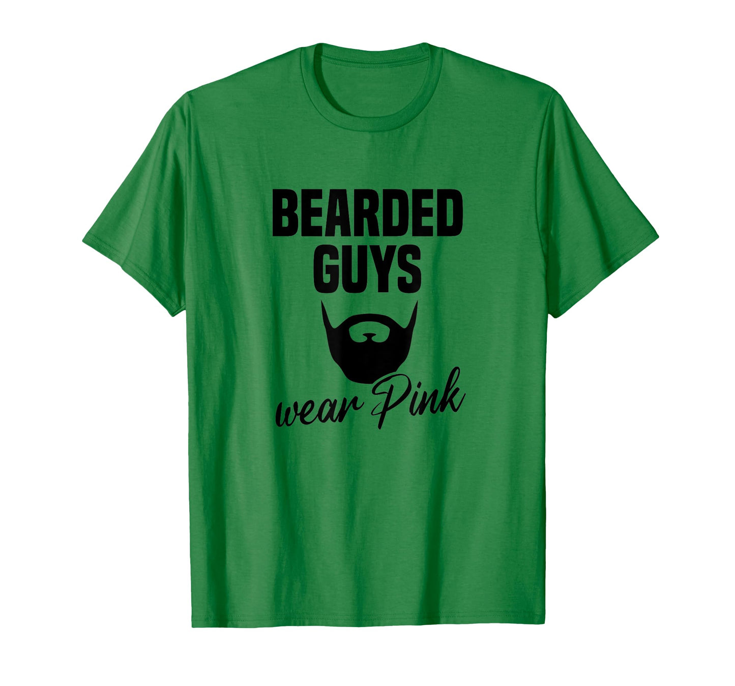 Mens Bearded Guys Wear Pink Breast Cancer Awareness T-Shirt