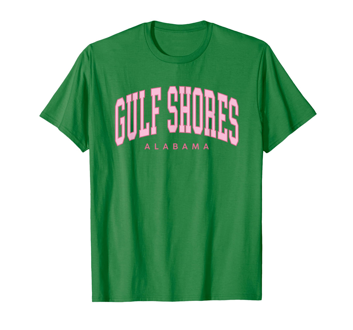Gulf Shores Alabama Preppy Retro Throwback Pink Womens Girls T-Shirt