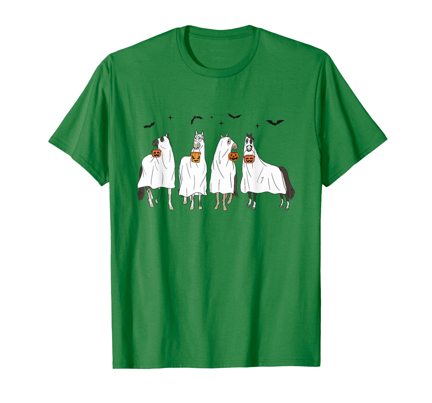 Happy Halloween Horse Ghost Spooky Season Horse Lover Womens T-Shirt