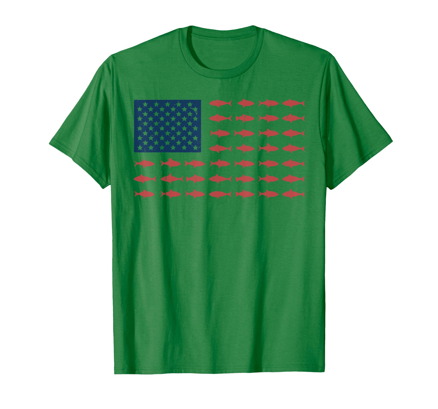 Bass Fish American Flag Boy Youth Funny Fisherman Patriotic T-Shirt