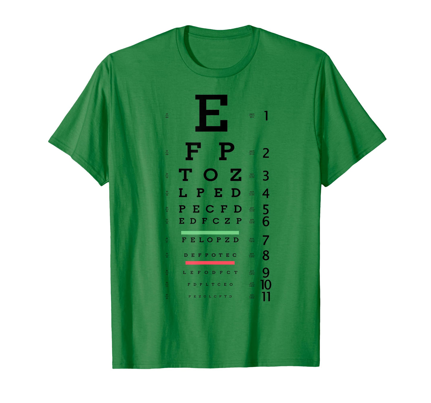 Optometrist Snellen Eye chart Optotype Optometry Eye Doctor T-Shirt