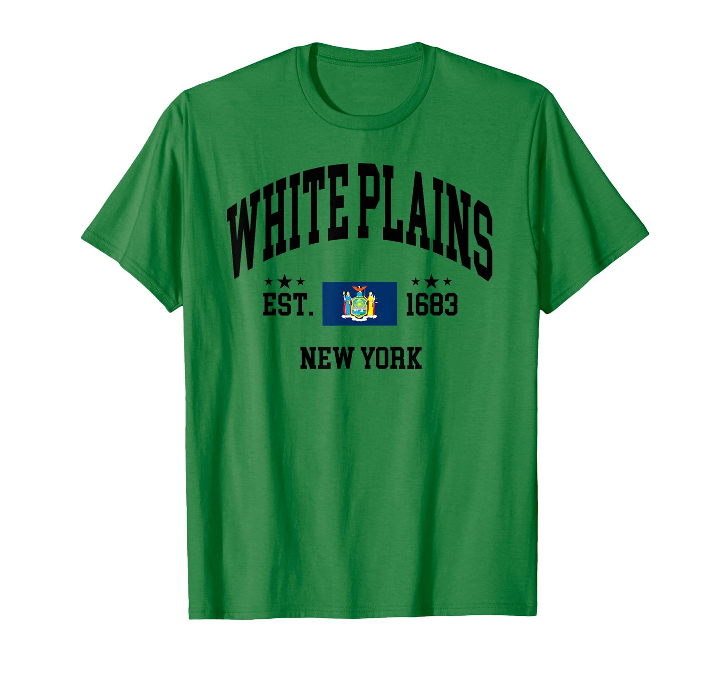 Retro White Plains New York NY Vintage State Patriotic Flag T-Shirt