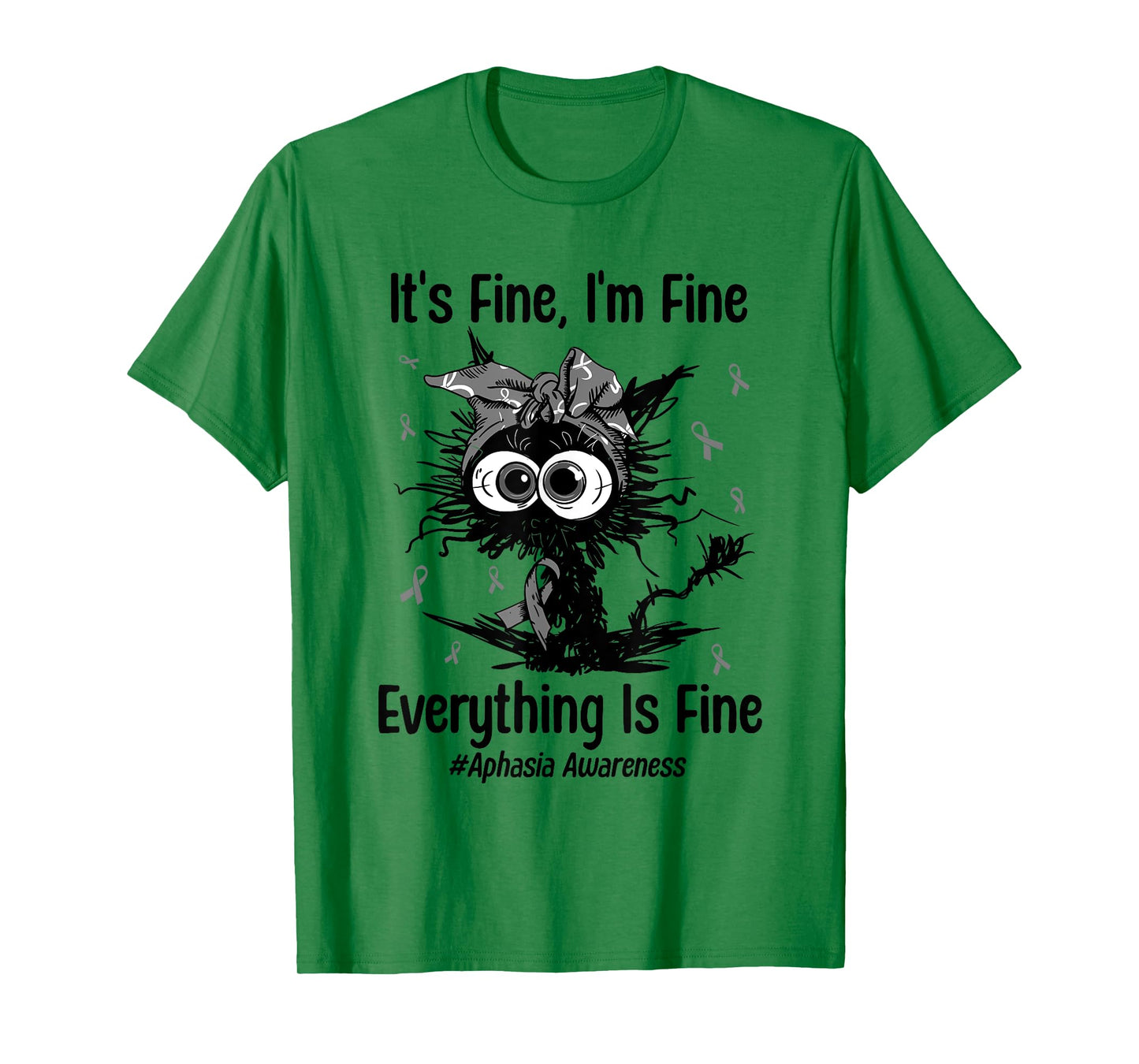 Funny Cat Aphasia Awareness Common Brain - Language Disorder T-Shirt for Men Women Kids