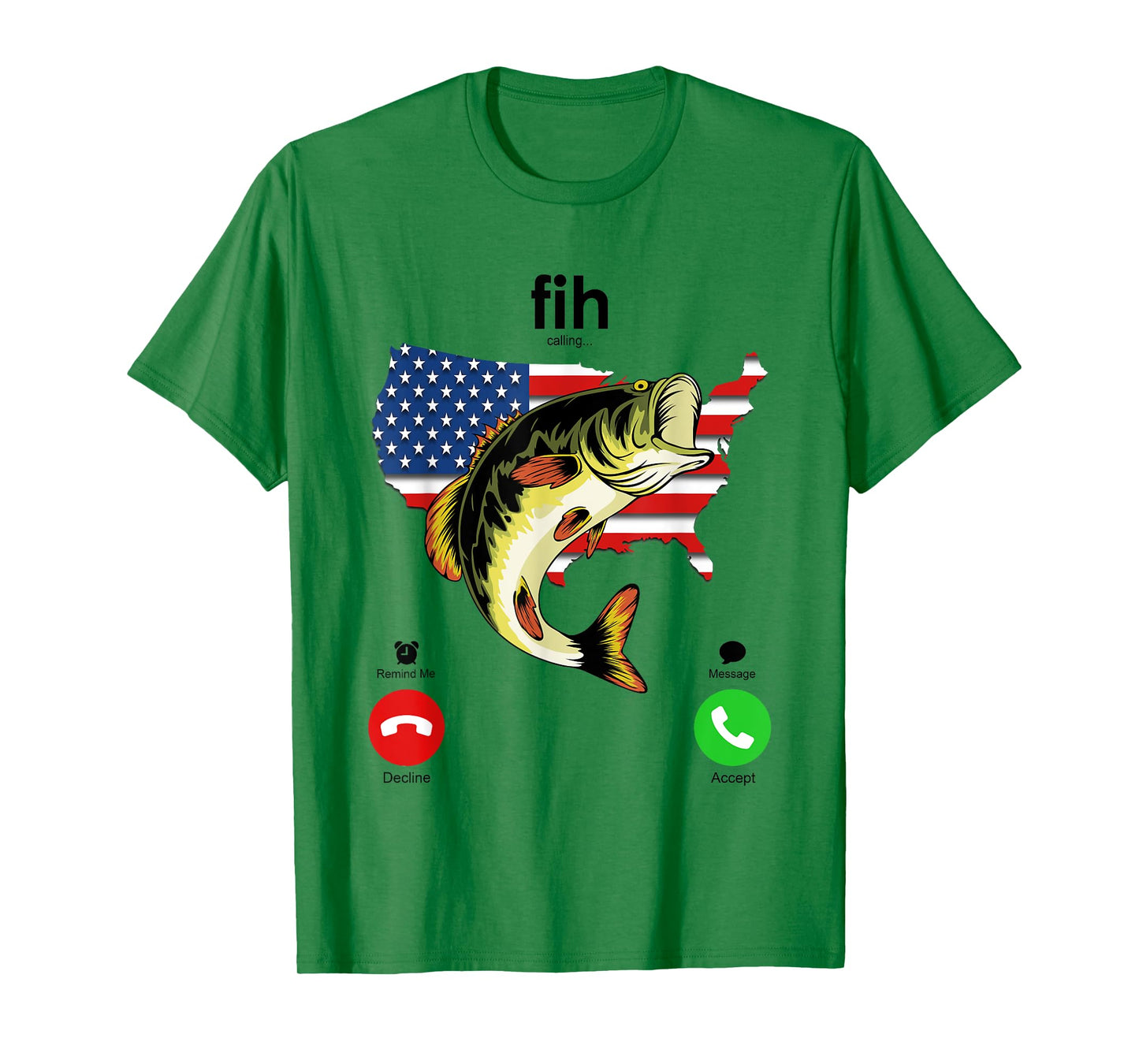 Fih Calling Remind me Message Decline Accept Phone Call Fish T-Shirt