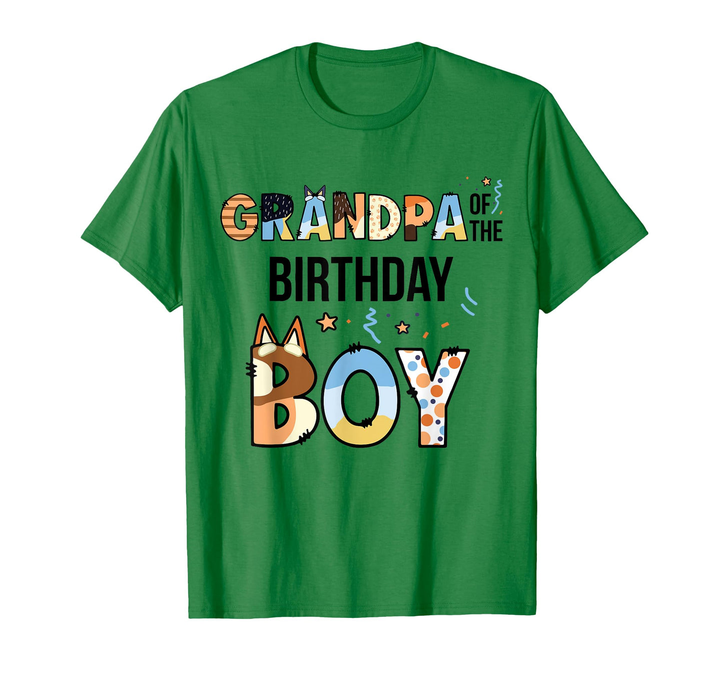 Grandpa Of The Birthday Boy Party Blue Dog Lover Matching T-Shirt