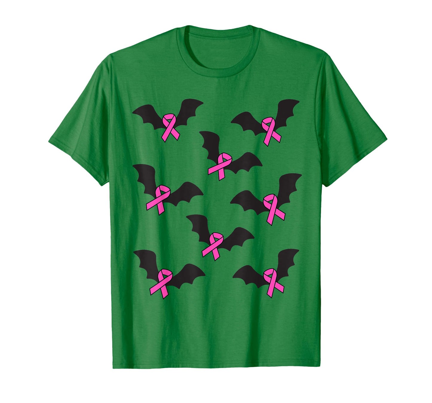 Pink Ribbon Breast Cancer Awareness Halloween Bats Women Men T-Shirt