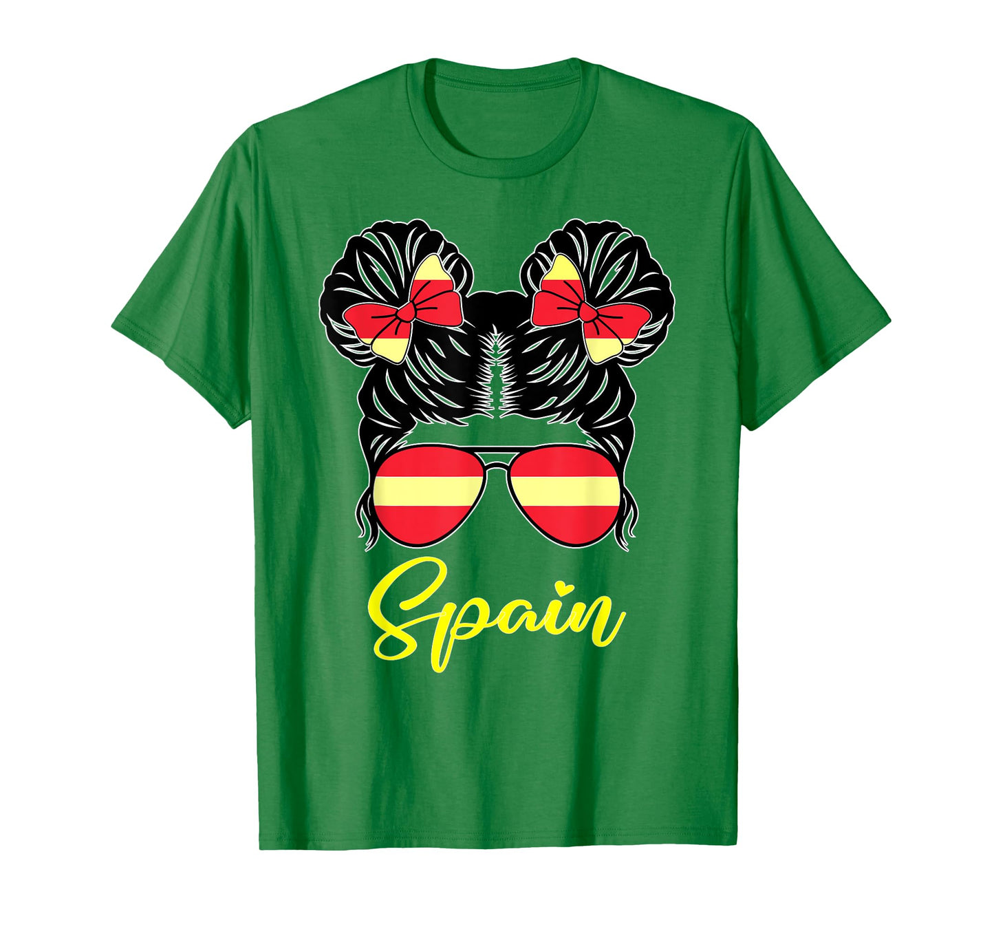 Spain Flag Heart Heartbeat for Spain Men Women Kids Girl T-Shirt