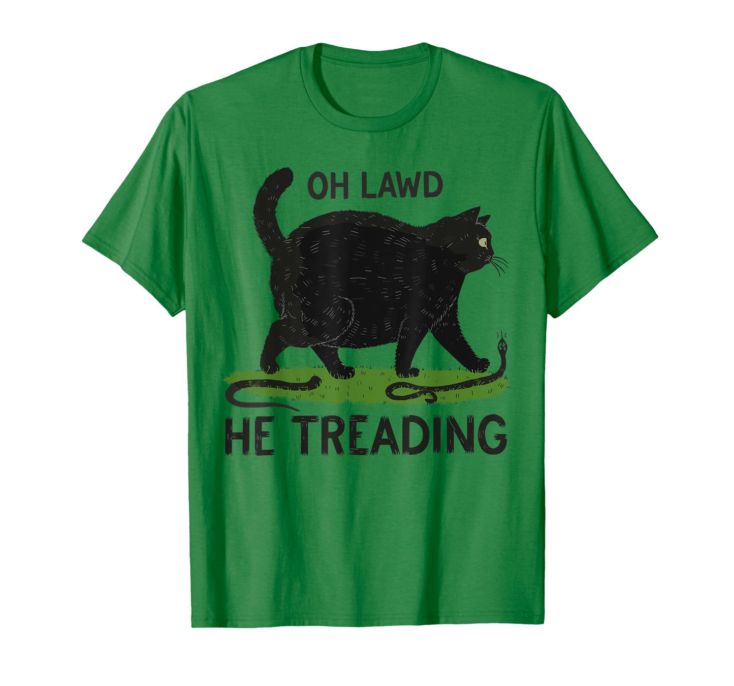 Oh Lawd He Treading Funny Fat Cat Lover Funny Memes Cat Mom T-Shirt