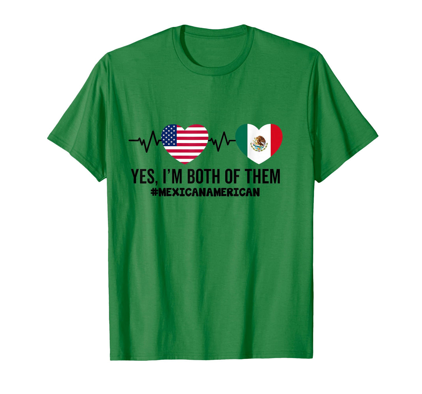 Mexican American Flag Love Proud Half Mexico USA Roots T-Shirt
