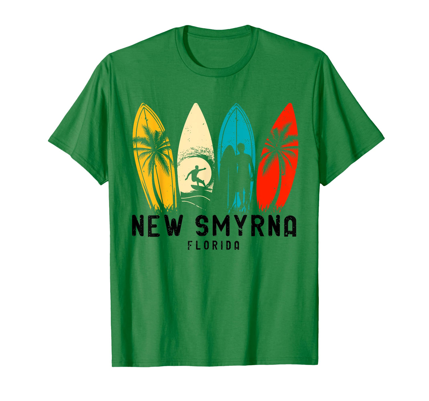 Vintage New Smyrna Beach Florida Surfboarder Men Women Girls Kids T-Shirt