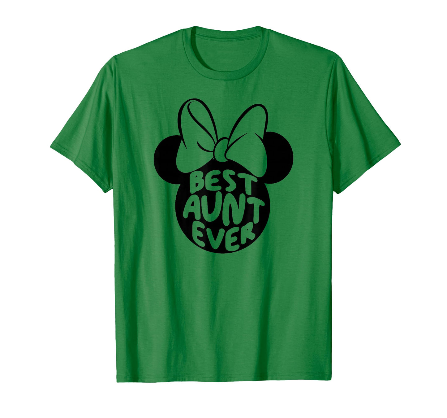 Disney Minnie Mouse Cute Best Aunt Ever Big Chest Text Logo T-Shirt