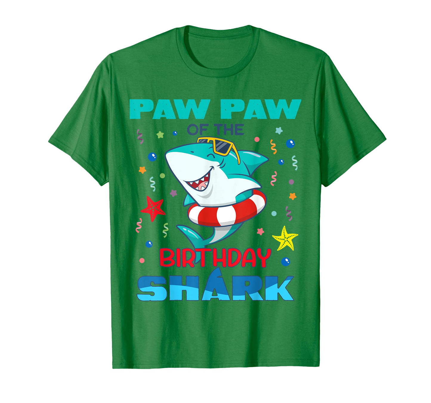 Paw Paw Of The Birthday Shark Kids Party Family Matching T-Shirt