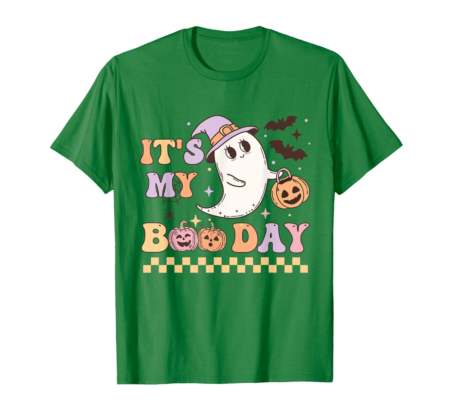 Funny Its My Boo Day Cute Halloween Birthday Ghost Pink Bow T-Shirt