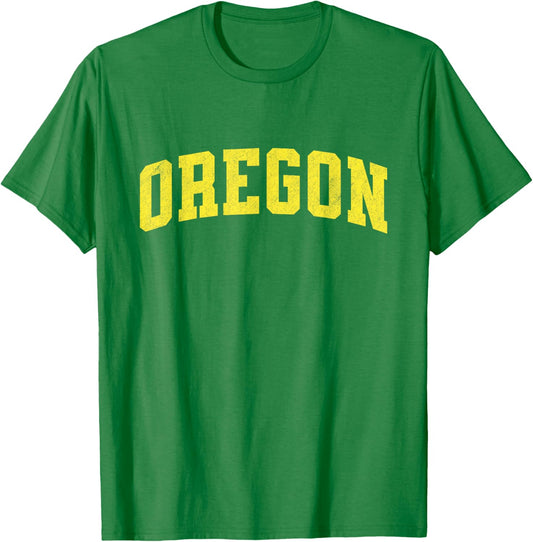 Vintage Oregon Men Oregon Women Retro Green T-Shirt