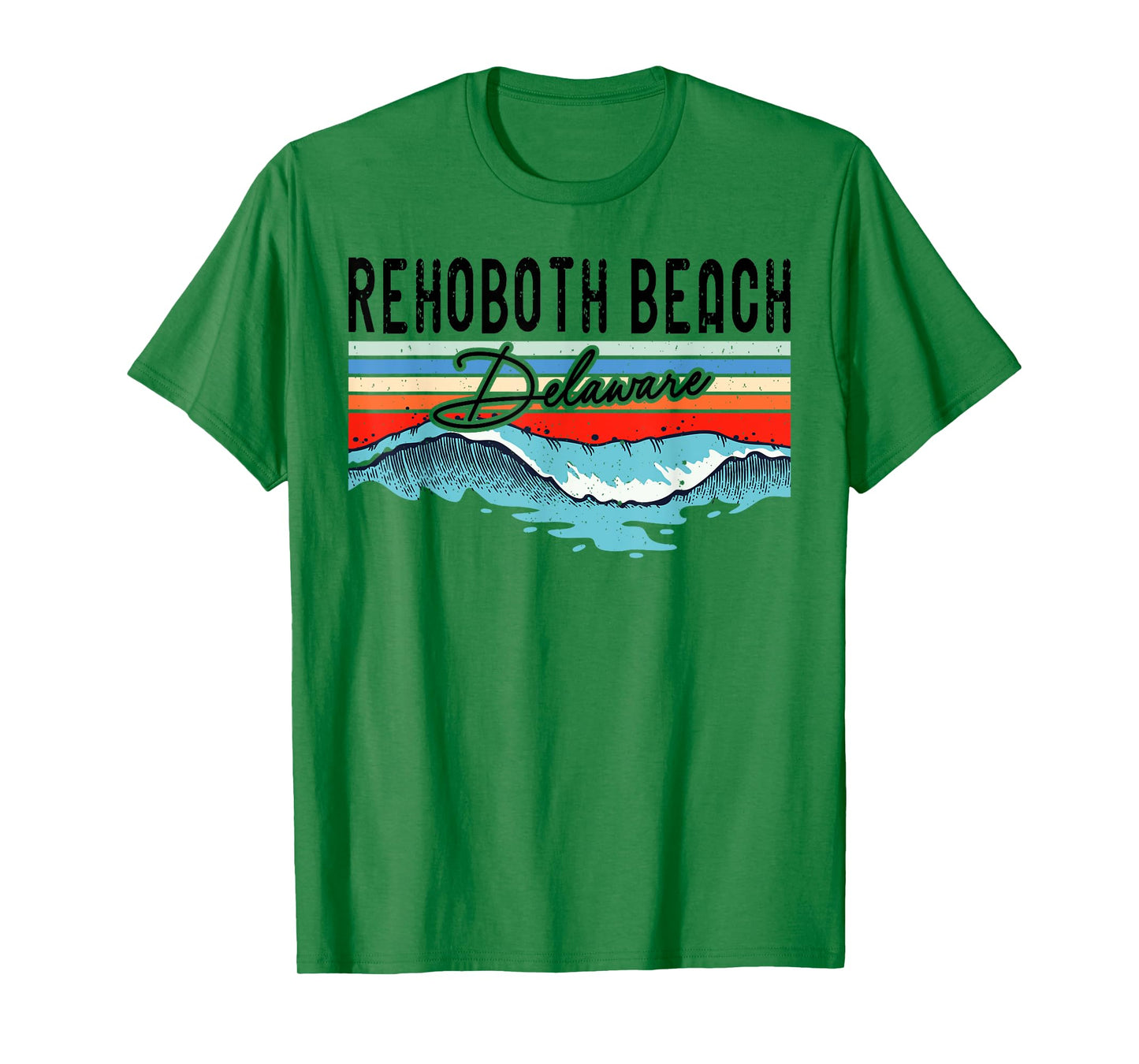 Retro Rehoboth Beach Delaware Surfer Surfboarder T-Shirt for Men Women Kids
