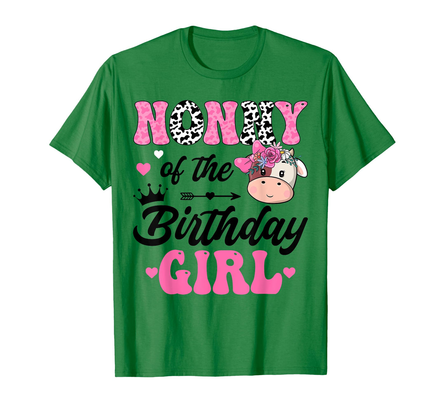 Nonny Of The Birthday Girl Cute Cow 1St Birthday Party T-Shirt