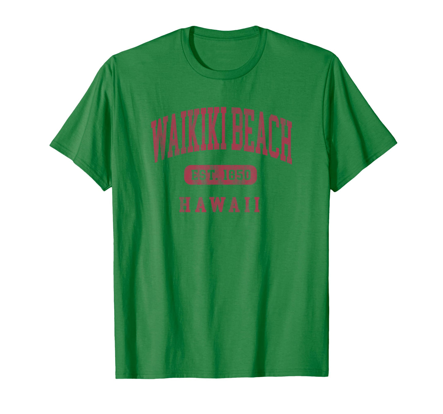 Waikiki Beach Hawaii Vintage Established 1850 Beach Souvenir T-Shirt