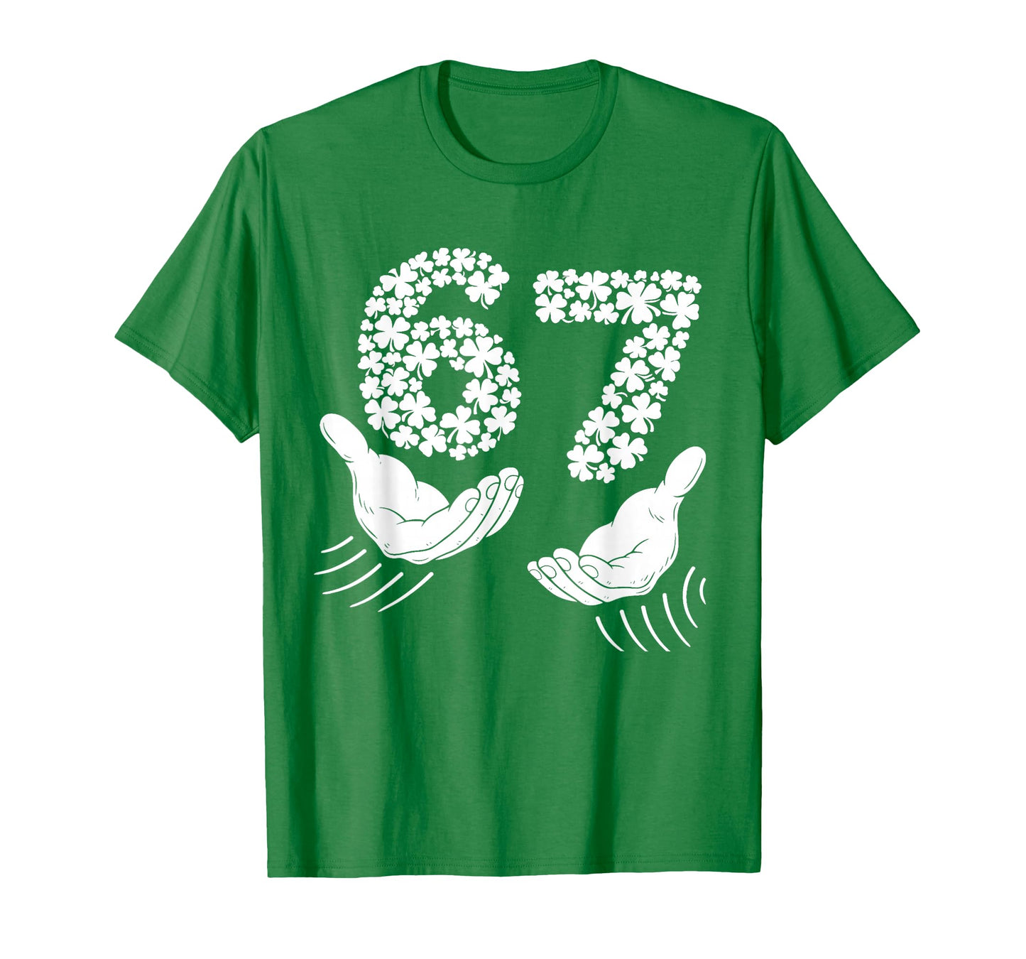 St Patricks Day Six Seven Bruh 6 7 Meme Boys Girls Teen Kids T-Shirt - T-Shirt | Irish Green