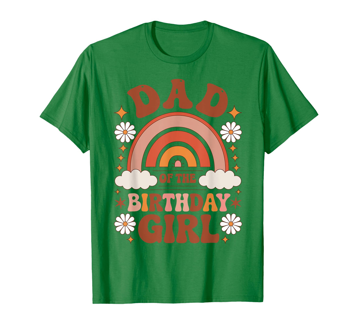Dad Of The Birthday Girl Rainbow Birthday Matching Family T-Shirt