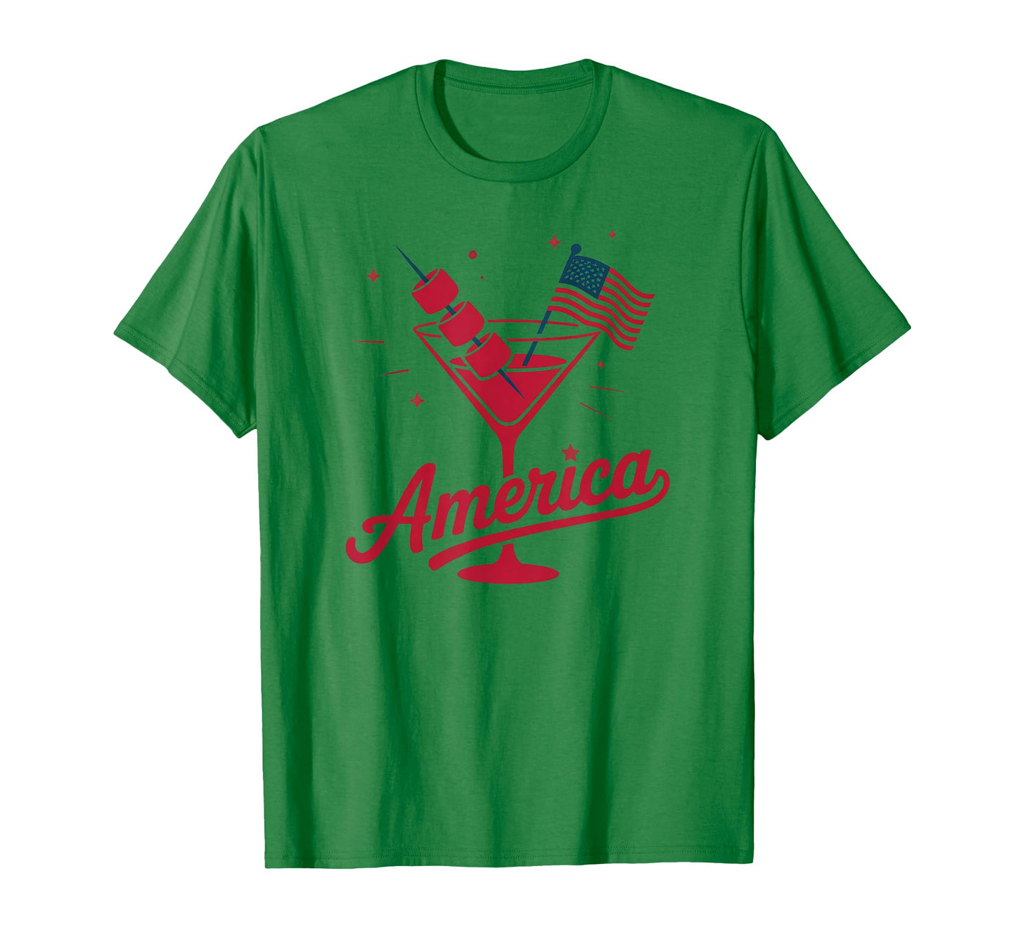 4th Of July Funny Hot Dog & Martini T-Shirt