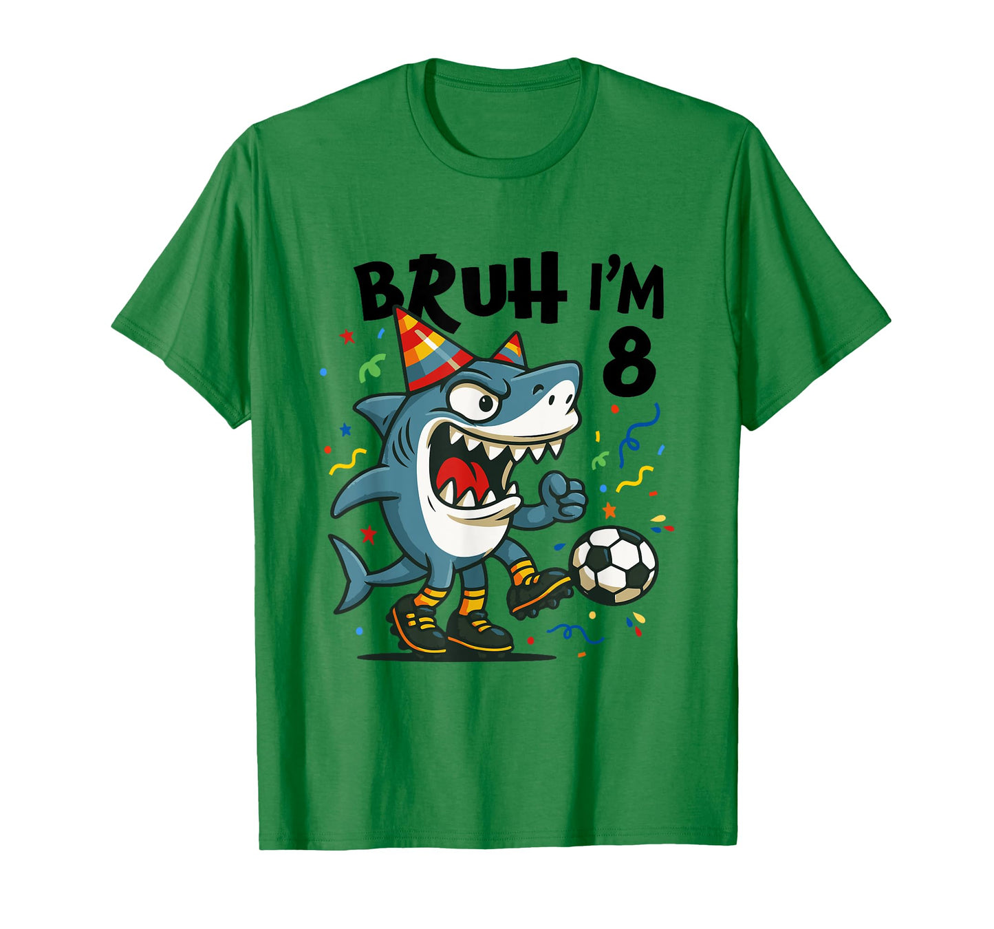 Tralalero Tralala Italian Brainrot Boy Soccer 8th Birthday T-Shirt