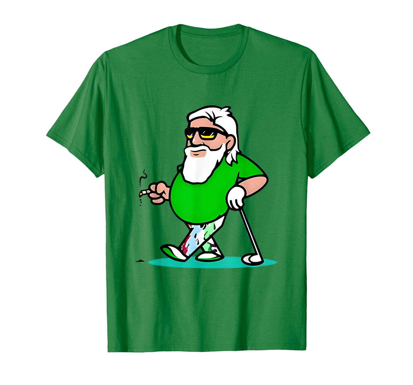 Cool grandpa golf cartoon smoking art T-Shirt