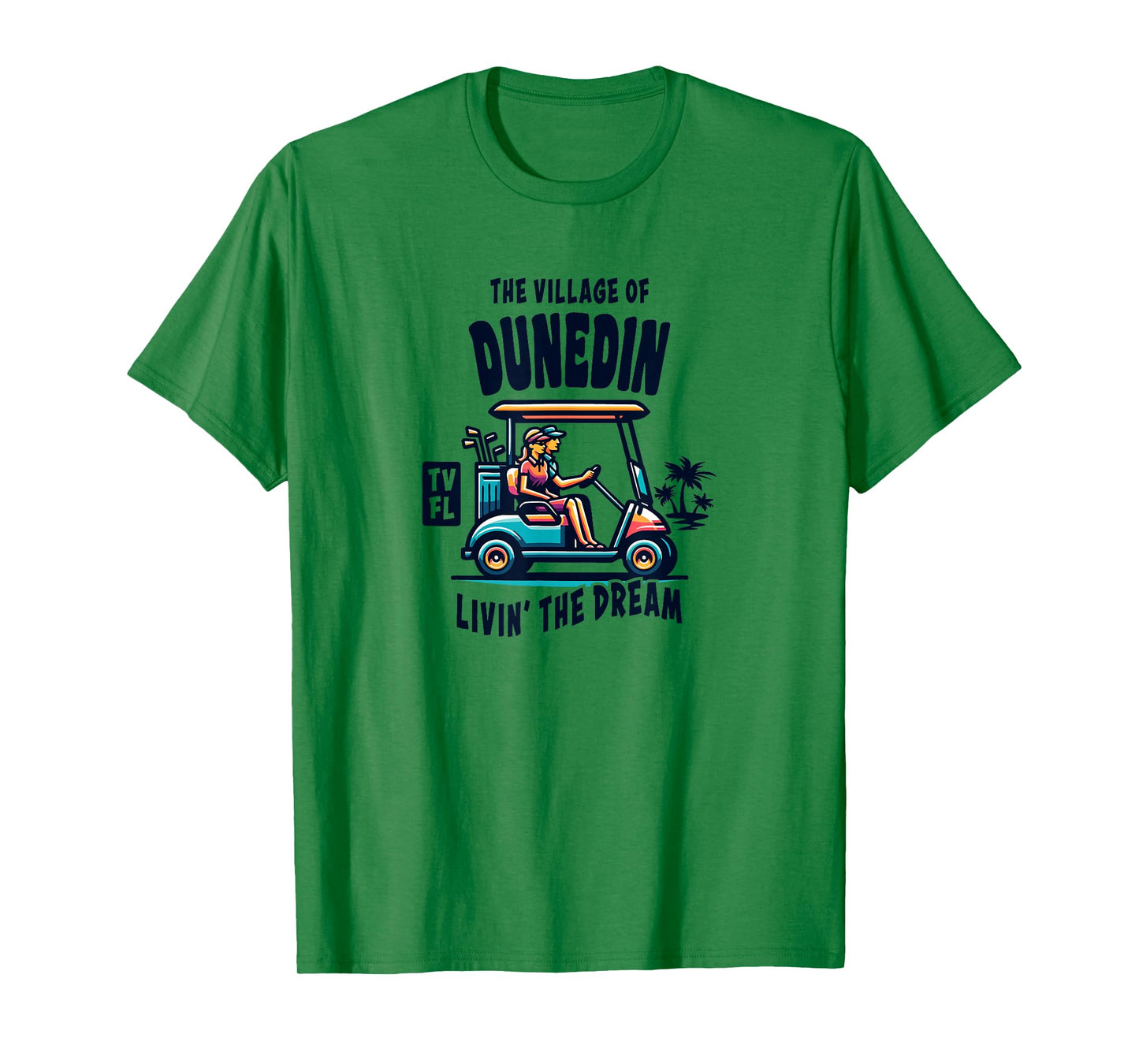 The Village of Dunedin Golf Cart Design T-Shirt