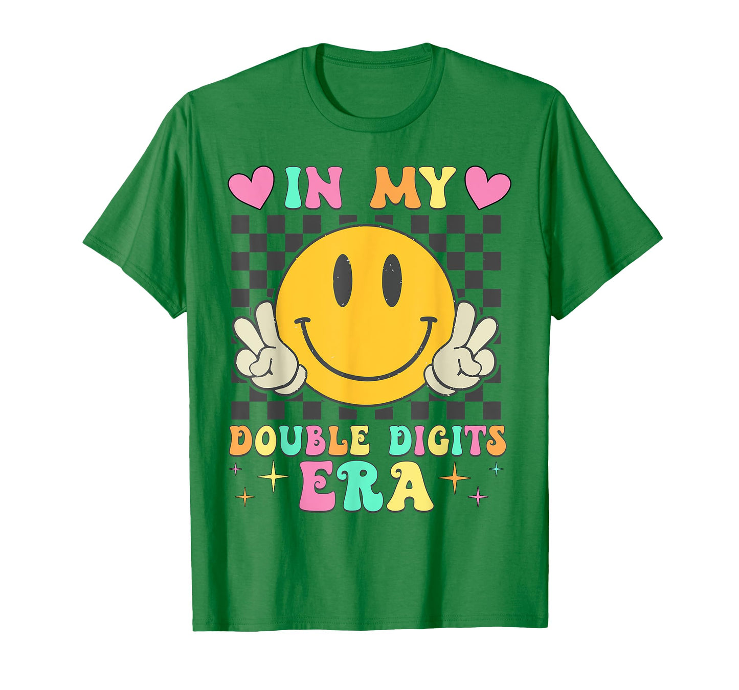 Birthday In My Double Digits Era Happy Face For Women Girls T-Shirt