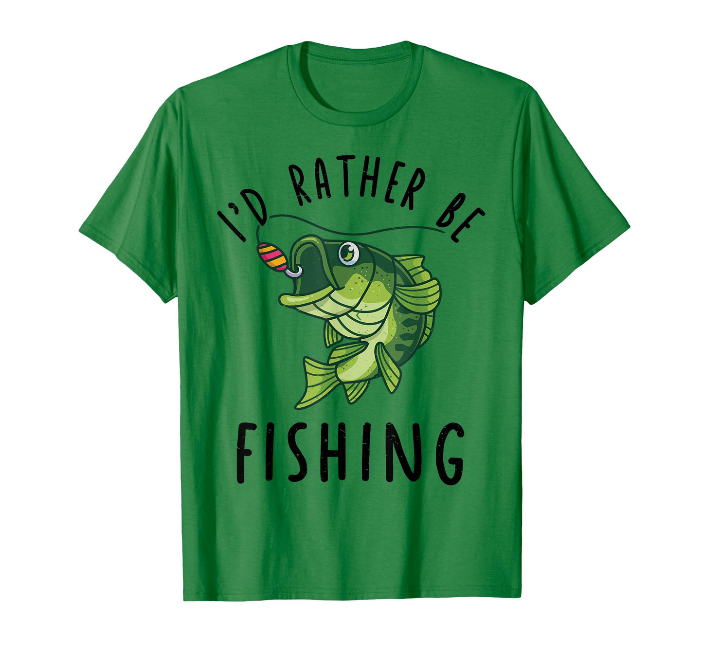 Youth Id Rather Be Bass Fishing-Shirt Kids Boy Funny Toddler T-Shirt